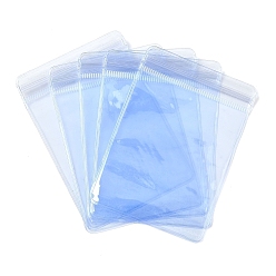 Васильковый ПВХ антиокислительные пакеты с застежкой-молнией, прозрачный чехол для хранения ювелирных изделий с защитой от потускнения, прямоугольные, васильковый, 10x7x0.03 см, односторонняя толщина: 4.9 мил(0.125мм)