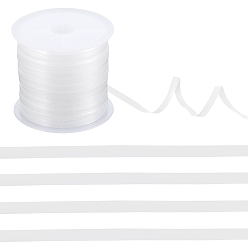 Прозрачный Эластичный шнур из полипропилена, плоский, для изготовления бретелей бюстгальтера, прозрачные, 3 мм, около 21.87 ярдов (20 м) / рулон