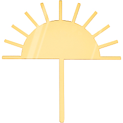 Золотистый 8шт. украшения для торта в виде солнца на день рождения, акриловая зеркальная вставка для торта, принадлежности для украшения торта, золотые, 128x120x1 мм