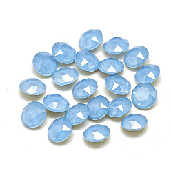 Сапфир Сделай сам указал назад k 9 стеклянные кабошоны со стразами, случайный цвет с задней крышкой или необработанный (без покрытия), стиль мокко, граненые, квадратный, сапфир, 6x6x3.5 мм