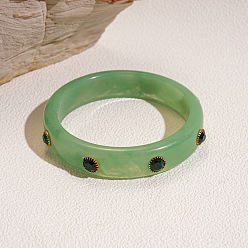 Темный Морско-зеленый Модные браслеты из акрила и страз для женщин, кольцо, темно-зеленый, внутренний диаметр: 3-1/8 дюйм (8 см)