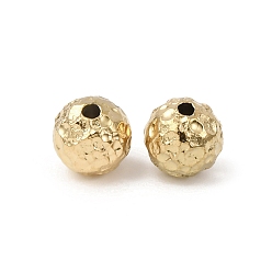 Настоящее золото 18K Текстурированные 304 шарики из нержавеющей стали, круглые, ионное покрытие (ip), реальный 18 k позолоченный, 8 мм, отверстие : 1.6 мм