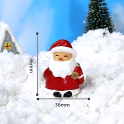 Красный Рождественские украшения из микропейзажа из смолы, Дед Мороз, красные, 36x36 мм