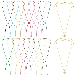 (52) Непрозрачная лаванда 16 шт. 16 цвета нейлоновый витой шнур слайдер ожерелье изготовление, золотые, разноцветные, 15.16 дюйм (38.5 см), 1 шт / цвет