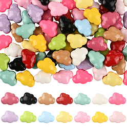 (52) Непрозрачная лаванда 84шт. 14 цвета, окрашенные методом запекания, непрозрачные акриловые бусины, облако, разноцветные, 8x12x6.5 мм, отверстие : 2.5 мм, 6 шт / цвет