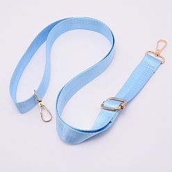 Light Sky Blue Adjustable Polyester Shoulder Straps, with Zinc Swivel Clasps, for Bag Straps Replacement Accessories, Light Gold, Light Sky Blue, 729x25.5~36mm