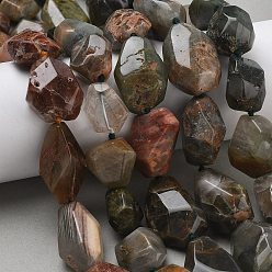 Лодолит Кварц Натуральный зеленый lodolite кварц бисер пряди, самородки, граненые, 15~36x17~20x11~18 мм, отверстие : 1~1.2 мм, около 15~21 шт / нитка, 16.14~16.54'' (41~42 см)