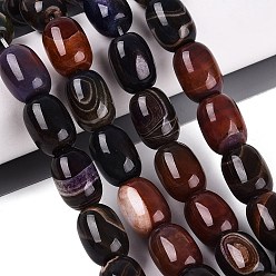 Purple Natural Fire Crackle Agate Beads Strands, Jujube, Dyed & Heated, Purple, 16~18x13mm, Hole: 0.9~1mm, about 22pcs/strand, 15.16~15.55 inch(38.5~39.5cm)