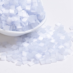 (TL2563) Silk Pale Light Lavender Миюки тила бусины, японский бисер, 2-луночное, (тл 2563) шелк бледно-светло-лавандовый, 5x5x1.9 мм, Отверстие : 0.8 мм , около 590 шт / 50 г