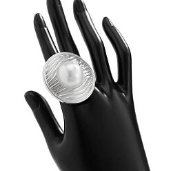 Круглые Старинные металлические перстни с жемчугом регулируемые для женщин, серебряные, круглые