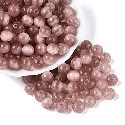 Серо-розавый Стеклянные бусины в стиле верстака класса А FGB, круглые, имитация шарики глаза кота, увядшая роза, 7~7.5 мм, отверстие : 1.4~1.5 мм, Около 900 шт / фунт