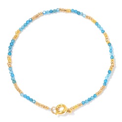 Апатит Браслеты из натурального апатитового бисера, Браслеты из стеклянных бусин для женщин, 7-1/8 дюйм (18 см)