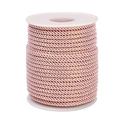 Pink Нейлоновые нити, Миланские шнуры / витые шнуры, розовые, 3 мм, около 21.87 ярдов (20 м) / рулон