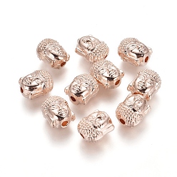 Light Gold Сплавочные бусины, Голова Будды, золотой свет, 10x9x8 мм, отверстие : 2 мм