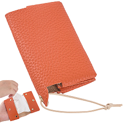 Оранжево-Красный 1 Карманный держатель для салфеток из искусственной кожи, многоразовый мешок для хранения салфеток, прямоугольные, оранжево-красный, 210 мм