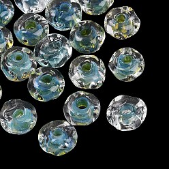 Бирюза Бусины лэмпворк , рондель, бирюзовые, 12.5x7.5 мм, отверстие : 3.5 мм