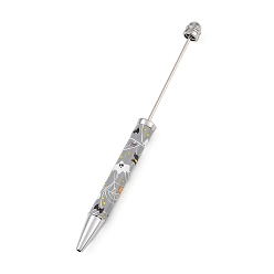 Гейнсборо Пластиковая шариковая ручка на тему хэллоуина, ручка для бисероплетения из железного шеста, для индивидуальной ручки с ювелирными бусинами, светло-серые, 150x11 мм, штифты : 2 мм