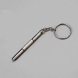 Нержавеющая Сталь Цвет Стальные отвертки 3-в-1, для очков, темные очки, ремонт ювелирных изделий и часов с помощью брелка, цвет нержавеющей стали, 6x0.5 см