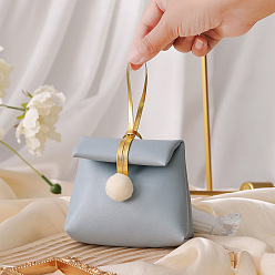 Светлый Стально-синий Мешочки из искусственной кожи с веревкой, мешки для подарков на рождество, светло-стальной синий, 11x9x5 см