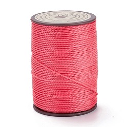 Светло-Вишневый Круглая вощеная нить из полиэстера, микро шнур макраме, витой шнур, для шитья кожи, светло-вишневый, 0.8 мм, около 54.68 ярдов (50 м) / рулон