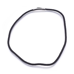 Noir Création de collier de cordon en nylon, avec fermoirs à baïonnette en acier inoxydable, couleur inox, noir, 19.29 pouce (49 cm), 4mm