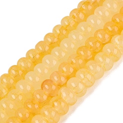 Gold Imitation Jade Crackle Glass Beads Strands, Rondelle, Gold, 8x5mm, Hole: 1~1.6mm, about 70~79pcs/strand, 13.19~15.35 inch(33.5~39cm)