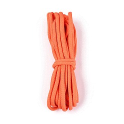Coral Nylon Braided Cord, Round, for Shoelace Making, DIY Clothes Sewing, Coral, 5mm, about 5.47 Yards(5m)/pc