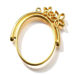Золотой Подвесные подвески из сплава, для diy уф смолы, эпоксидная смола, без кадмия, без никеля и без свинца, овальные с цветком, золотые, 38x31.5x3.5 мм, отверстие : 1.4 мм