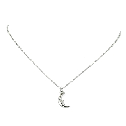 Луна Не тускнеет 304 ожерелье из нержавеющей стали с подвеской для женщин, луна, 17.52 дюйм (44.5 см), Кулон : 17x9 мм