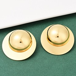 Настоящее золото 18K 304 из нержавеющей стали серьги, полукруглый, реальный 18 k позолоченный, 35 мм