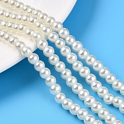 Бежевый Экологически чистые стеклянные круглые бусины с жемчугом, кремово-белые, 6.5x5.5 мм, отверстие : 1 мм, Около 3500~3600 шт / 1000 г