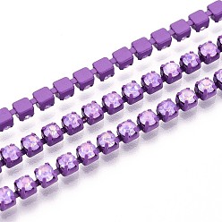 Темная Орхидея Железо горный хрусталь чашка цепи, с катушкой, темные орхидеи, 2.8x3x2.5 мм, около 29.99 футов (9.14 м) / рулон