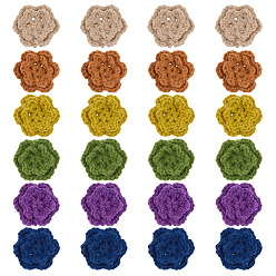 (52) Непрозрачная лаванда 24шт 6 цвета ручная работа хлопок вязание украшения аксессуары, для шитья поделок, цветок, разноцветные, 48~50x14 мм, 4 шт / цвет