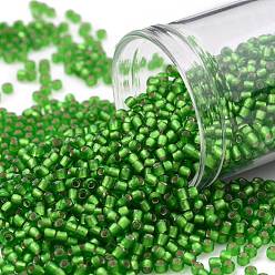 (27F) Silver Lined Frost Peridot TOHO Round Seed Beads, Japanese Seed Beads, (27F) Silver Lined Frost Peridot, 11/0, 2.2mm, Hole: 0.8mm, about 1110pcs/bottle, 10g/bottle