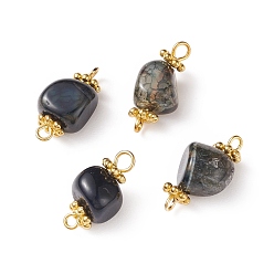 Фиолетовый Бусины, окрашенные натуральным агатом, соединители звеньев, с цветочными бусинами из сплава и латунной булавкой для глаз, золотые, самородки, фиолетовые, 17.2~20x10~11.5x8.5~10 мм, отверстие : 1.6~3.3x2.2 мм