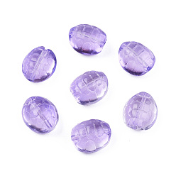 Medium Purple Transparent Spray Painted Glass Beads, Tortoise, Medium Purple, 12x11x7mm, Hole: 1mm