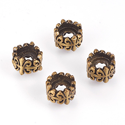 Brushed Antique Bronze Латунные бусины, колонка, щеткой античная бронза, 7x5 мм, отверстие : 2.5 мм