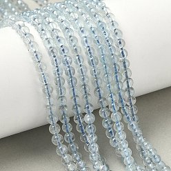 Аквамарин Природные Аквамарин бисер нитей, круглые, 4 мм, отверстие : 0.7~0.8 мм, около 103~108 шт / нитка, 15.28''~15.83'' (38.8~40.2 см)