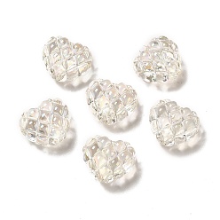 Прозрачный Прозрачные акриловые бусины в виде вафель, сердце, прозрачные, 17.2~17.4x20~20.4x9.6 мм, отверстие : 3~3.2 мм