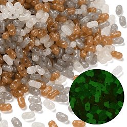 Верблюжий Светящиеся прозрачные акриловые бусины, арахис, светится в темноте, верблюжие, 6.5~7x4x3~3.5 мм, отверстие : 1.4 мм