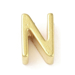 Letter N 304 подвески из нержавеющей стали, реальный 24 k позолоченный, Письмо N, 8x5.5x4 мм, отверстие : 1.6 мм