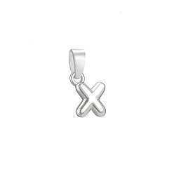 Letter X Латунь прелести, долговечный, стойки покрытие, без кадмия и без свинца, Письмо X, 11x7x2.5 мм, отверстие : 5x2.5 мм
