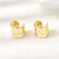 Настоящее золото 18K Массивные латунные серьги-манжеты, без кадмия и без свинца, долговечный, стойки покрытие, c-образный, реальный 18 k позолоченный, 12x12.5x11 мм