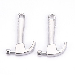 Платина Подвески из сплава , молоток, без кадмия, без никеля и без свинца, платина, 20.5x13x3 мм, отверстие : 1.6 мм