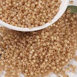 (RR552) Dyed Light Apricot Silverlined Alabaster MIYUKI Round Rocailles Beads, Japanese Seed Beads, 8/0, (RR552) Dyed Light Apricot Silverlined Alabaster, 3mm, Hole: 1mm, about 19000~20500pcs/pound