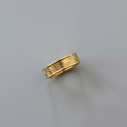 Rhombus 304 палец кольца из нержавеющей стали, золотые, ромб, размер США 8 (18.1 мм)