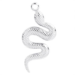 Нержавеющая Сталь Цвет Подвески из нержавеющей стали, не тускнеющие, очарование змеи, цвет нержавеющей стали, 20x9 мм, отверстие : 1 мм