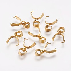 Золотой 201 нержавеющей стали ледоруб прижимные поручительств, золотые, 10.5x9x3 мм, отверстие : 3.5x4 мм, внутренний: 6 mm, штифты : 0.5 мм