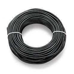 Black Round Aluminum Wire, Bendable Metal Craft Wire, for DIY Jewelry Craft Making, Black, 9 Gauge, 3.0mm, 25m/500g(82 Feet/500g)