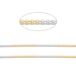 Золотой & Цвет Нержавеющей Стали Ионное покрытие (ip) 304 ящичные цепи из нержавеющей стали, с катушкой, несварные, золотые и нержавеющая сталь цвет, 2x2x1 мм, около 10 м / рулон